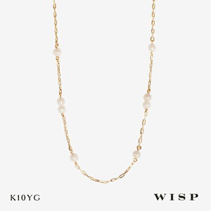 パール アコヤパール ネックレス ペンダント K10 ゴールド イエローゴールド ステーションネックレス シンプル WISP ウィスプ ジュエリー アクセサリー ギフト プレゼント 上品 フォーマル