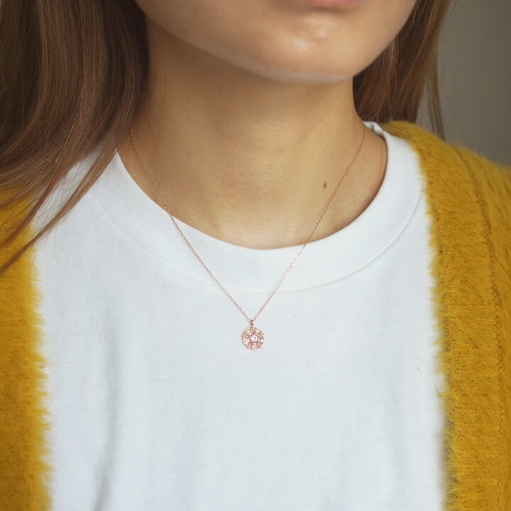 楽天市場】桜 ネックレス ペンダント ローズクォーツ K10 10金 ピンク 