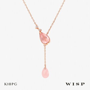 【実店舗あり】桜 さくら ネックレス ローズクォーツ ペンダント サクラ K10 10金 ゴールド ピンクゴールド WISP ウィスプ ジュエリー アクセサリー グァバクォーツ ダイヤモンド 桜モチーフ