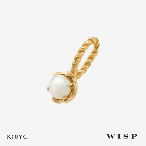 チャーム パール イエローゴールド ネックレス ペンダントトップ K10 10金 ゴールド 6月 誕生石 WISP ウィスプ ジュエリー お守り ギフト プレゼント バースデー バースデーストーン