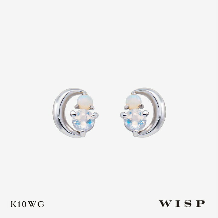 楽天市場】ピアス ムーンストーン オパール ホワイトゴールド K10WG 