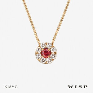 ネックレス K18 18金 1月 誕生石 つけっぱなし ガーネット ダイヤモンド 誕生日 記念日 ご褒美 プレゼント ギフト ゴールド レディース 女性 WISP ウィスプ ジュエリー ペンダント イエローゴー