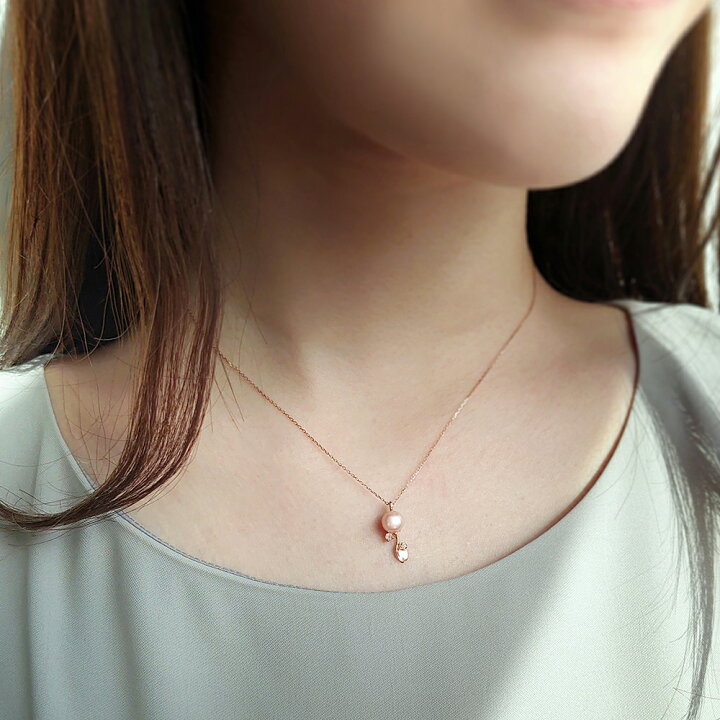 楽天市場】桜 パール ローズクォーツ ネックレス K10 10金 ピンク 