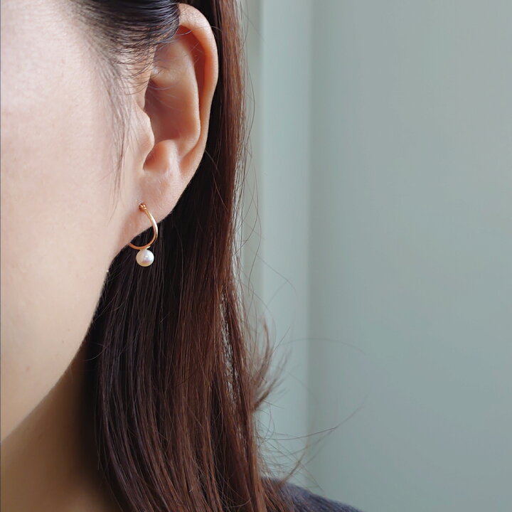楽天市場】パール アコヤパール 真珠 ピアス フープピアス K10 
