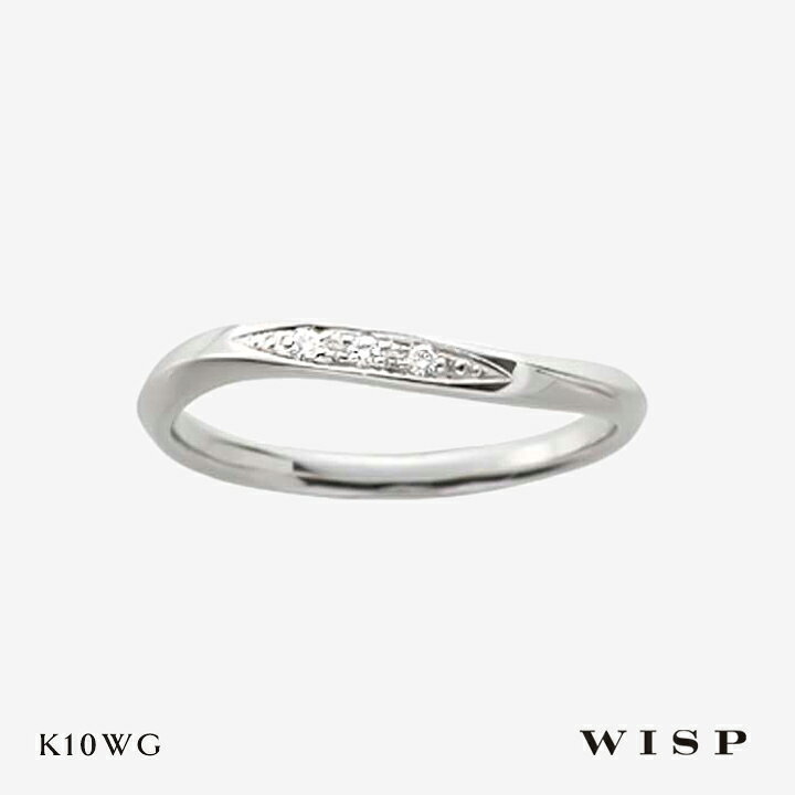 楽天市場】ペアリング 結婚指輪 リング ダイヤモンド 3石 ウェーブ K10 