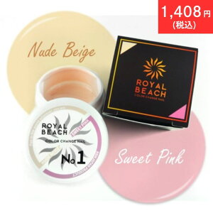 【1,760円→1,408円】 ROYAL BEACH カラーチェンジジェルネイル 01. NUDE BEIGE⇔SWEET PINK ベージュ ピンク