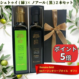 ＼お買い物マラソン最大15%OFF／エキストラバージン オリーブオイル 母の日 ギフト セット シェトゥイ(緑)×ノアール(黒) 2本セット 250ml 500ml ギフト ドメーヌ・ベルディ オリーブオイルギフト 高級 御礼 誕生日 プレゼント オリーブオイル 贈答品