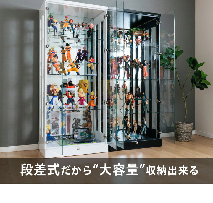 楽天市場】コレクションケース 大型 led 段差式 ショーケース 