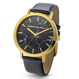 [クリスチャンポール]Christian Paul 腕時計 MBG4301 ユニセックス 大理石柄 ブラックマーブル ゴールド ブラック 時計 ウオッチ メンズ ディース 並行輸入品