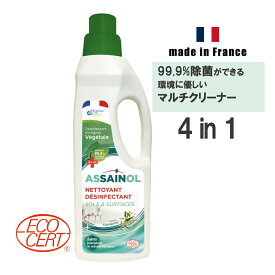 アセノール 4in1除菌クリーナー エコサート 1L エコ 環境に優しい 多目的クリーナー 脱脂 脱脂 フランス産