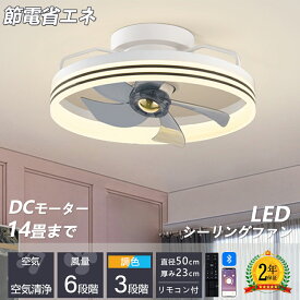 シーリングファンライト led 14畳 シーリングライト 薄型 軽量 DCモーター 北欧 調光調色 6段階風量調節 照明器具 天井照明 静音 常夜灯 寝室 新居 家庭用 空気循環 リモコン アプリ対応 おしゃれ プレゼント