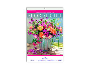 壁掛けカレンダー 2026年 1月始まり フィルム・花の贈り物- NK-0408 NK0408 おしゃれ かわいい 花 カラフル フラワー フラワーアレンジメント 高級感 カレンダー壁掛け 2026