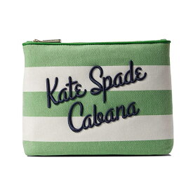 ケイトスペード 化粧ポーチ Kate Spade Cabana Striped Canvas Pouch (Green Multi) カバナ ストライプ キャンバス ポーチ（グリーンマルチ）Other Cabana Canvas New Pouch