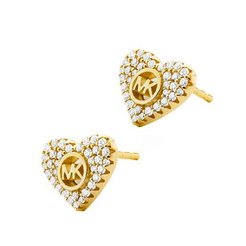 マイケルコース ピアス Michael Michael Kors Pave Logo Heart Stud Earrings (Gold) ぺヴェ ロゴ ハート スタッド ピアス (ゴールド)