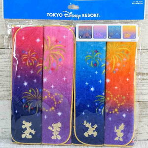 東京ディズニーリゾート 通販 ディズニー 夜空 ミニタオル 4枚セット リゾートナイト 無料ギフトラッピング TDR ディズニーランド ディズニーシー おみやげ お土産 ゲストタオル ハンドタオ