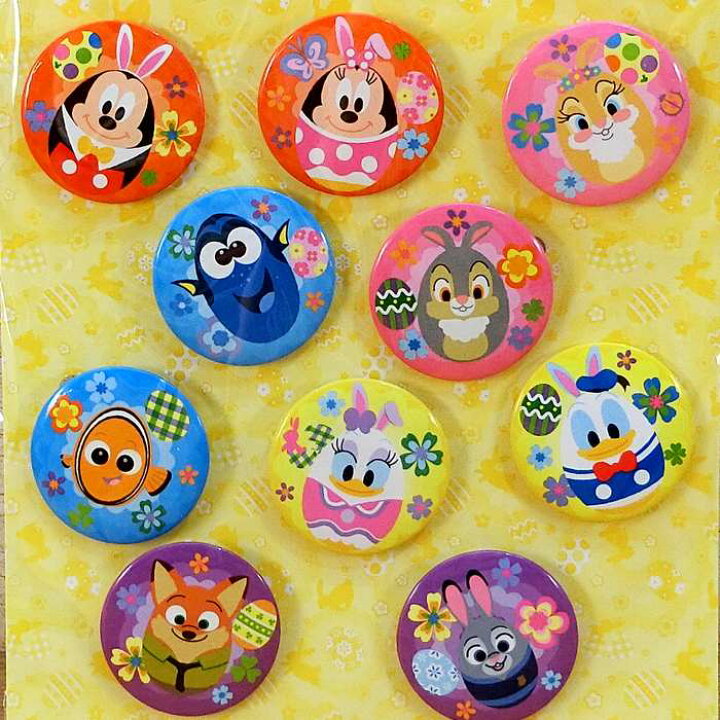 楽天市場 東京ディズニーリゾート ディズニー 17イースター カンバッチ 無料ギフトラッピング Tdr ディズニーランド ディズニーシー 缶バッジ マスコット ボールチェーン おみやげ お土産 カンバッジ ウィズマウス 楽天市場店