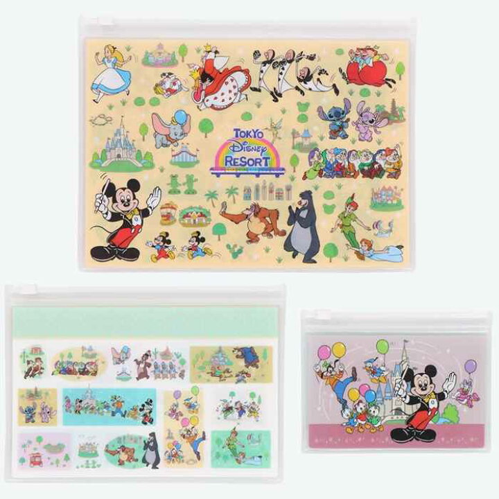 楽天市場 東京ディズニーリゾート The Tokyo Disney Resort シリーズ ディズニー 通販 オールキャラクター スライド ジップケース 3個セット 無料 ギフトラッピング Tdr おみやげ お土産 ディズニーランド ディズニーシー ジップバッグ ウィズマウス 楽天市場店