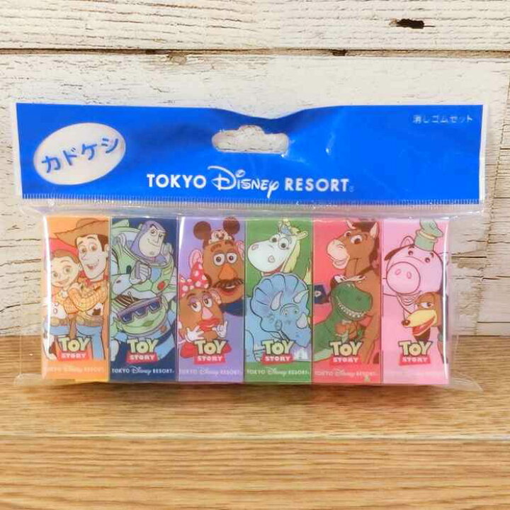 楽天市場 東京ディズニーリゾート ディズニー トイストーリー カドケシ 消しゴム 6個セット トイ ストーリー 無料ギフトラッピング Tdr ディズニーランド ディズニーシー ウッディー バズライトイヤー ポテトヘッド ブルズアイ スリンキー バターカップ 文具 おみやげ