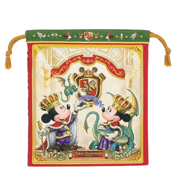 楽天市場 東京ディズニーランド キングダムトレジャー 巾着 38周年 無料ギフトラッピング ミッキー ミニー Tdl ディズニーリゾート ディズニーシー おみやげ お土産 キンチャク 巾着袋 アニバーサリー アニバーサリー ウィズマウス 楽天市場店