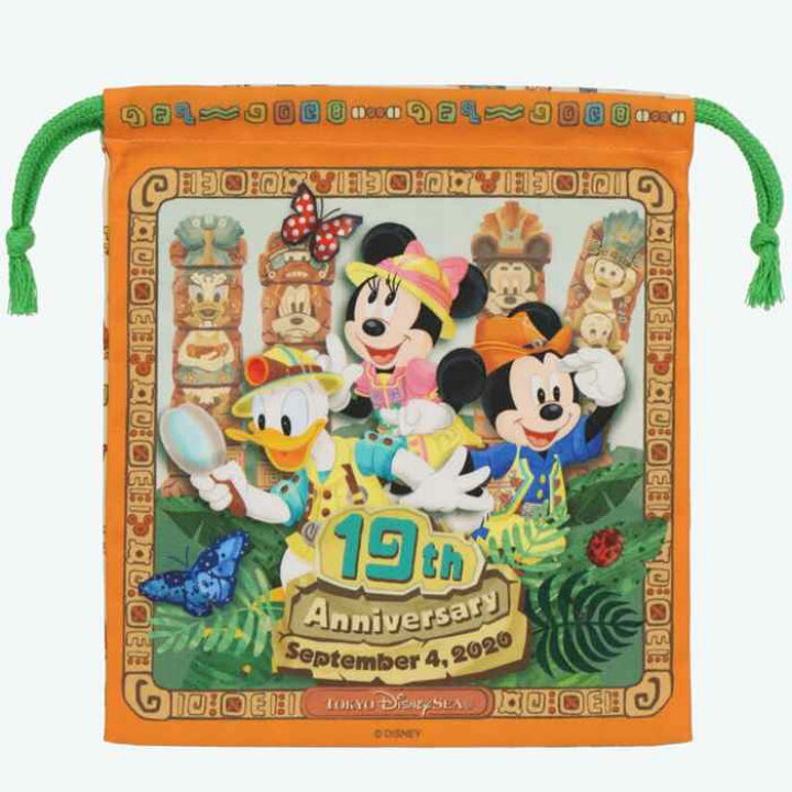 楽天市場 東京ディズニーシー ディズニー 19周年 キンチャク 無料ギフトラッピング ミッキー ミニー アニバーサリー Tdr ディズニーランド ディズニーリゾート おみやげ お土産 ミッキーマウス ミニーマウス ドナルド グーフィー 巾着 巾着袋 ウィズマウス 楽天市場店