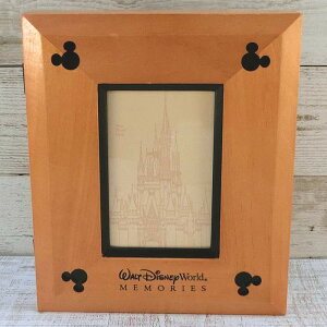 【 デッドストック 20年以上前 1点のみ!】 ウォルト ディズニーワールド リゾート ディズニー 通販 木製 フォトフレーム & アルバム おみやげ お土産 ミッキーマウス フォトスタンド 写真立