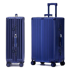 HZDMJ スーツケース オールアルミ合金 キャリーケース 大容量 アルミ合金ボディ TSAロック 静音ダブルキャスター 軽量 アルミ スーツケース キャリーケース アルミ・マグネシウム合金 スーツケース アルミ　108L 静音キャスター 76.5CM*50cm*28.5cm 28インチ Lサイズ