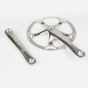 Folding Bike Square Bicycle Crank Crankset BCD130 Single 45/47/53/56/58T Chainwheel Aluminum Alloy Crankset (��F, 53T)