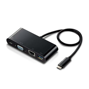 GR Type-C hbLOXe[V Cnu PDΉ m[dpType-C×1/USBi3.0j×1/D-sub×1/LAN|[gn 30cmP[u ubN DST-C10BK