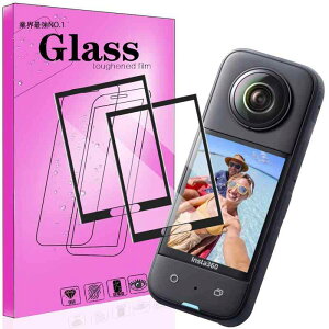 �y2���p�b�N�z �Ή� Insta360 X3 �p�̃K���X �t�B���� �Ή� Insta360 X3 �p�̋����ی�K���X �Ή� Insta360 X3 �p�̉t���ی�t�B���� �y���{���Ɏq�f��AGC���i �d�x9H �C�A�[����U�h�~ �Ռ��z�� �w��h