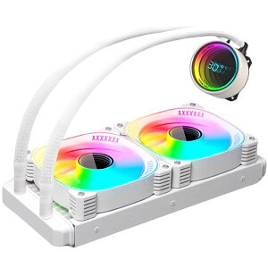 �y�X���[�����{�zCOOLMOON �ȈՐ���N�[���[ 240mm ���x�\���@�\�t�� �C���t�B�j�e�B�\�~���[ CPU�N�[���[ LED ARGB 5v 3pin LGA1700/1200/115X AMD:AM5/AM4�\�P�b�g�ɑΉ� 4pin PWM �t�@��