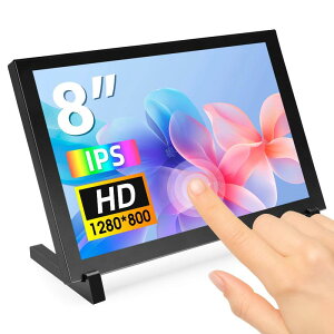 ELECROW 8�C���` �^�b�`�X�N���[�� �|�[�^�u�����j�^�[ ? IPS�t�� 1280x800 �𑜓x�ARaspberry Pi 5/400/4/3�AWindows 11/10/8/7�AJetson Nano �Ή�