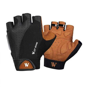 SunGoddy サイクルグローブ 春夏用 自転車 指切り グローブ パッド付 メッシュ生地 滑り止め 脱着簡単 吸汗速乾 衝撃吸収 男女兼用 ロードバイク サイクリング 手袋 グローブ フルフィンガー L