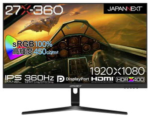 JAPANNEXT 27C` Q[~Oj^[ 360Hz 1ms tHD 1920x1080𑜓x IPS pl fBXvC (HDMI/DisplayPort/VESAΉ/u[CgJbg / p178°) JN-360IPS27F