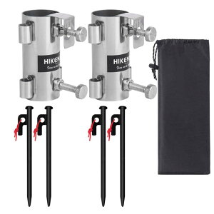 [HIKEMAN] �^�[�v�|�[���Œ�� �z���_�[ �L�����v40mm�ȓ� �X�`�[�� 2�Z�b�g �X�`�[���y�O4�{�t �|�[���ݒu ���O �ނ� ���s �n�C�L���O �o�R �L�����v�p (�V���o�[)