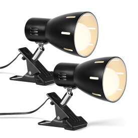 クリップライトE26 スポットライト クリップ led電球付き 60w 中間スイッチ付き 350°回転仕事 屋内照明用ライト ブラック 専用器具 お部屋 寝室 店舗 ディスプレイライト（2個）