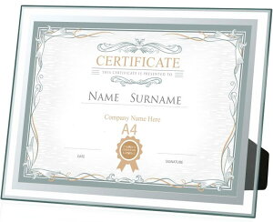 Laiqianle ガラス フォトフレーム 写真立て 賞状額縁 縦横兼用 a4 額縁 おしゃれ ポスターフレーム/許可証賞状/ウエルカムボード/資格の認定証 (A4額縁銀のダブルエッジ 1個)…