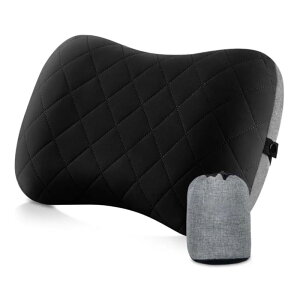AISHITE キャンプ枕 キャンプ アウトドア まくら エアークッション キャンプ用品 キャンプピロー 車中泊 在宅ワーク 腰当て ドライブ 旅行 コットンカバー付き 超軽量 収納袋付き