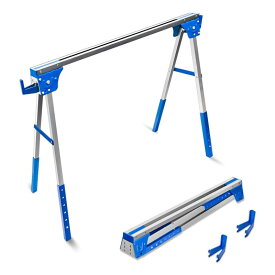 Howhite ソーホース 2台入 折り畳み 作業台 高さ調節可能 高さ72.6～89cm(約) 耐荷重約1000LBS (453KG) フック付き 裁断 切断 DIY 日曜大工 ブルー 【2台1組】
