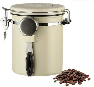 Hoffnugshween �R�[�q�[���ۑ��e�� �L���j�X�^�[ ���e�� 1500ml �X�e�����X �K�тɂ��� ���t�\�� �X�v�[���t�� 500g ������ �N�x�ێ� �_���h�~ ���� �R�[�q�[�� ���َq ���� �i�b�c ���h�� �H�i