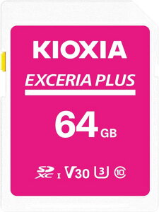 KIOXIA(�L�I�N�V�A)�y���{���zSD�J�[�h 64GB EXCERIA PLUS UHS-I U3 V30 Class10 SDXC �ő�Ǐo���x100MB/s �ő发��60MB/s 4K�Ή� �����T�|�[�g���K�i ���[�J�[5�N KLNPAE064G