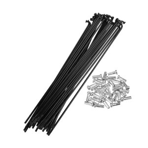 BULLSPANN 自転車スポーク 14G スチールスポーク Jベンド対応 高強度 ニップル付き 36本セット MTB/マウンテンバイク スポーク交換用 自転車パーツ 169MM