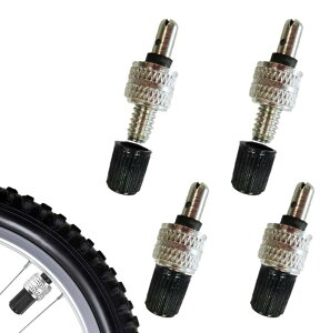 自転車 虫ゴム 不要 スーパーバルブ 英式 (ブラック4個) 耐フロスト性 耐熱性 空気入れが軽い 交換簡単 むしゴム不要 小径車 折り畳み自転車 シティサイクル ママチャリ対応 スーパーバルブ