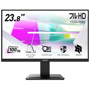 MSI j^[ PRO MP2412 23.8C`/tHD/VApl/100Hz/1ms/u[CgJbg/A`tbJ[/HDMI/DP/VESAΉ/[J[3N