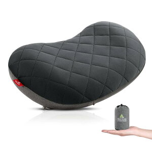Hikenture キャンプ 枕 超軽量140g コンパクト【綿100%カバー】洗濯可 防滑処理 カバー付き エアーピロー まくら アウトドア キャンプ用 空気枕 携帯枕 コットン 収納袋付き 車中泊 ツーリング