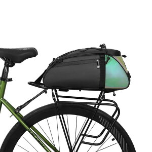 自転車 リアバッグ 10L大容量 自転車 バッグ 自転車 に 付ける バック 防水・耐磨耗性に優れ、簡単に取り付け・取り外し可能 (虹色)