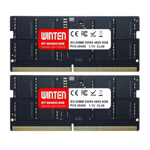 WINTEN �m�[�gPC�p ������ DDR5-4800 16GB�i8GB×2���j262Pin CL40 1.1V SODIMM SDRAM �����������[ ���� WT-SD4800-D16GB