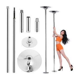 TUIYIDUO �|�[���_���X�|�[�� �_���V���O�|�[�� ���a45mm �t�B�b�g�l�X�|�[�� 360�x��] ���b�N�\ ����2.31-2.74m���� ���S�݌v ���O�� �����^�щ\ �p���`�t���[�_���V���O�X�`�[���p�C�v