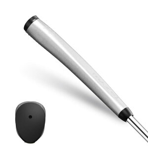 MAZEL (マゼル) ゴルフパターグリップ 滑り止め 超軽量 快適 ゴルフパター用グリップ (ミディアム(3.0), シルバー・レザー)