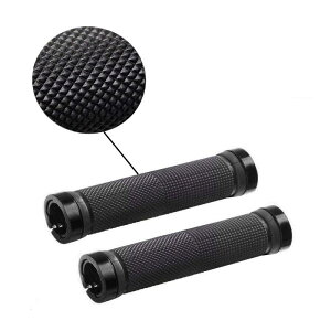 Dilif 自転車 グリップ ハンドルグリップ 内径22mm 滑り止めゴム製 六角レンチ付き 左右セット MTB BMX 折りたたみ式自転車 クロスバイク交換用グリップ 黒
