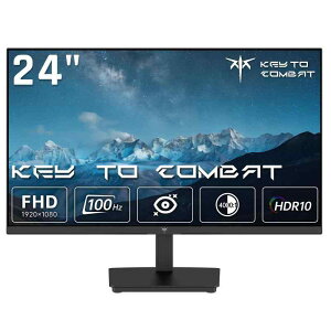 KEY TO COMBAT 24�C���` PC���j�^�[ �t��HD 1080P 100Hz���t���b�V�����[�g HDR10 ���R���g���X�g��4000:1 Adaptive Sync/�u���[���C�g�y��/�t���b�J�[���X VESA�Ή� HDMI 1.4*1/VGA*
